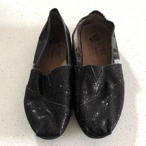 Bobs glittery black loafers size 6